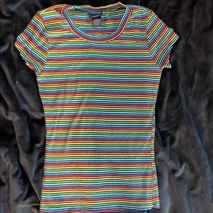 Rue21 ribbed rainbow striped shirt